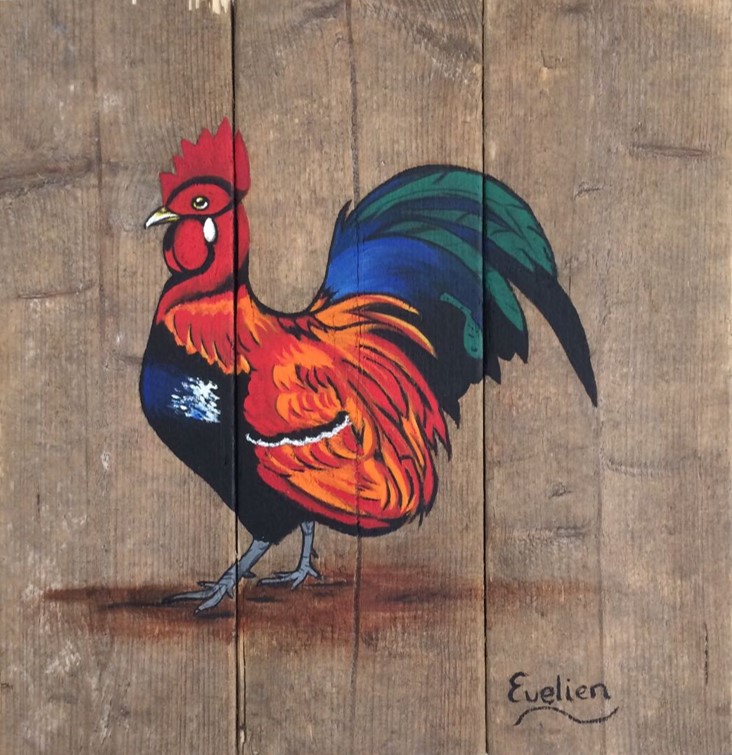 Chicken on wood